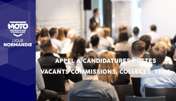 Info | Appel à candidatures postes vacants commissions, collèges et TRDA du 24/05/2024 !