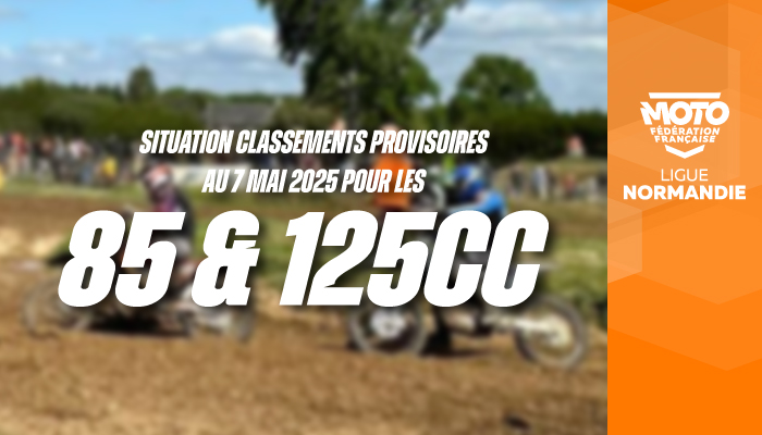 Motocross | Classements provisoires des Championnats de Normandie 85cc et 125cc au 7 mai 2025 !